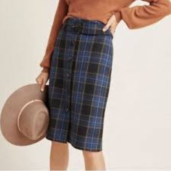 Anthropologie Maeve Plaid Pencil Skirt - Picture 2 of 8